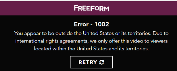 freeform is not available outside of united states