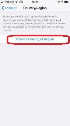 change country region