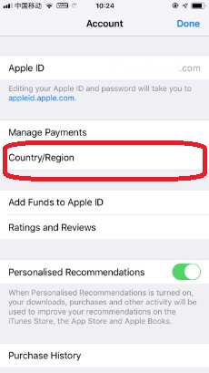 tap country region