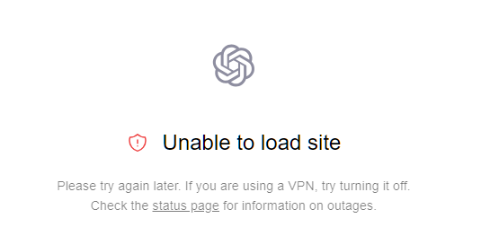 unable to load chatgpt site in China
